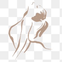 Relaxing pose png sticker, drawing illustration, transparent background