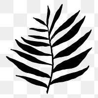 Black leaf png sticker, silhouette botanical transparent background