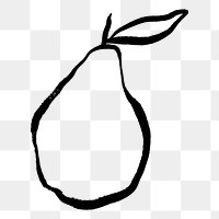 Pear png sticker, doodle fruit illustration transparent background 