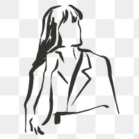 Businesswoman png sticker, drawing illustration, transparent background