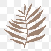 Aesthetic leaf png sticker, botanical line art transparent background 