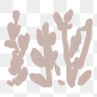 Abstract leaf png sticker, botanical line art transparent background 