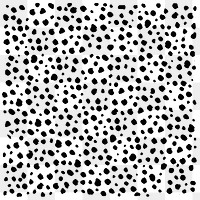 Png doodle dots pattern background, black design, transparent background