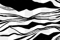 Png abstract wave background, black design, transparent background