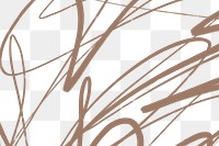 Png scribble doodle background, brown design, transparent background