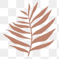 Aesthetic leaf png sticker, botanical line art transparent background 