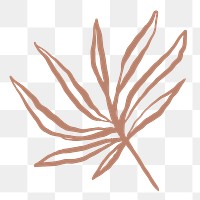 Leaf png sticker, botanical line art transparent background 