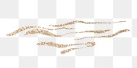 Gold squiggle png sticker, abstract  line on transparent background