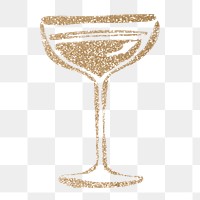 Png gold glitter  champagne  sticker, beverage illustration transparent background