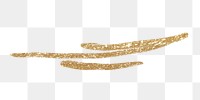 Brush line png sticker, gold drawing illustration, transparent background