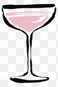 Champagne coupe png sticker, beverage illustration transparent background 