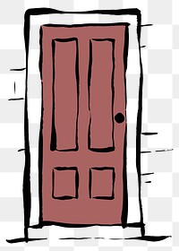 House door png clipart, drawing illustration, transparent background