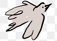 Bird png sticker, animal doodle on transparent background
