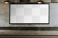 Billboard png mockup, street advertisement  transparent design 