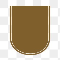 Brown badge png sticker, transparent background