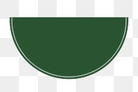 Green semicircle png badge sticker, transparent background