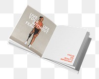 Fitness magazine png sticker, transparent background