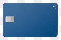 Png blue credit card sticker, transparent background