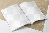 Open book png mockup, transparent design