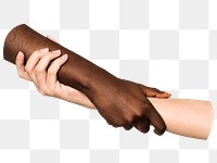 Helping hands png sticker, transparent background