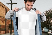 Men's t-shirt png mockup, transparent design