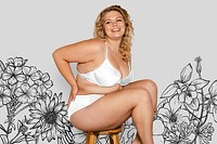 Women's lingerie png mockup, transparent design