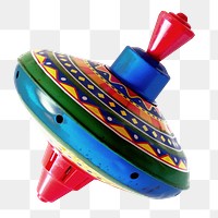 Spinning top png toy sticker, transparent background