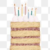 Birthday cake sticker png transparent background