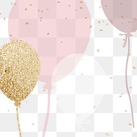 Pink balloons border png transparent background