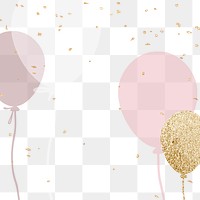 Pink balloons border png transparent background