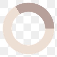 Beige donut chart png sticker, business element graphic, transparent background