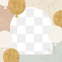 Cute birthday png frame, transparent background