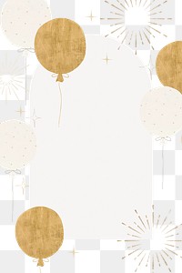 Cute birthday png frame, transparent background