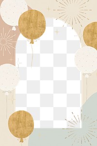 Cute birthday png frame, transparent background
