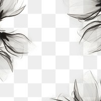 Aesthetic flower png border, transparent background