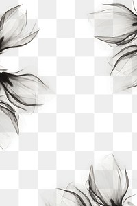 Aesthetic flower png border, transparent background