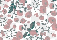 Pink floral png pattern, transparent background