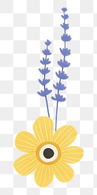 Cute flower png sticker, transparent background