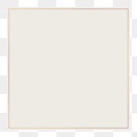 Square frame png sticker, beige design, transparent background