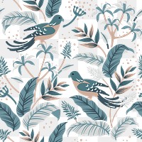Green botanical png pattern, transparent background