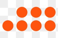 Orange dots png element, geometric shape design, transparent background