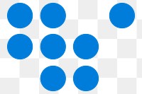 Blue dots png element, geometric shape design, transparent background