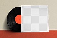 Vinyl record png mockup, album cover, transparent design