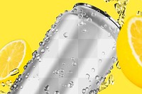 Soda can png mockup, transparent design