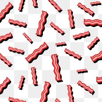 Bacon pattern png, transparent background