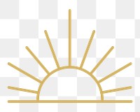 Png sun line art sticker, transparent background