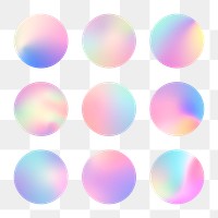 Png gradient round shape sticker, transparent background