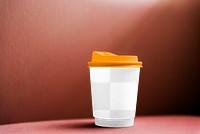 Png disposable cup mockup, transparent design