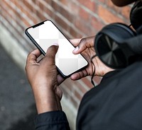 Phone screen png mockup, music, transparent design