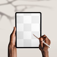 Tablet screen png mockup, transparent design